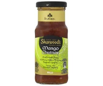 Sharwood's - Etichetta Verde- Mango Chutney - Mite Piccante - Ricetta tipica indiana - 227 Grammi