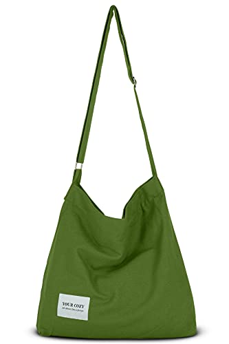 Image of Hobo Crossbody Bag for Women - Large Cotton Tote Shoulder Purse | Adjustable Strap