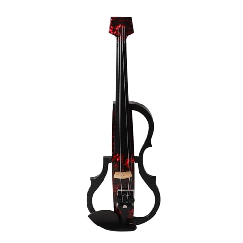 Carbon Fiber Body Headless Electric Violin, Pluggable Headphone, Stylish Appearance, Multifunctional for Practice Performance (Rose Petal)
