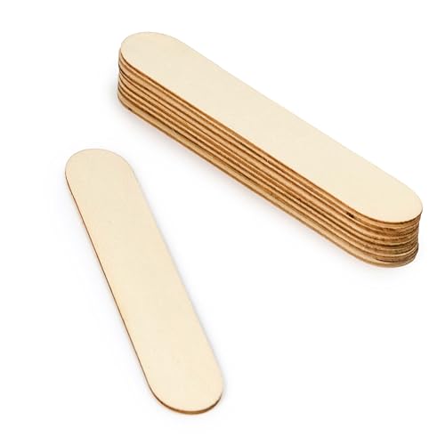 Mopec W48 Pack de 50 Palos Planos de Madera contrachapada 2,5x15x0,2cm, Marrón, Normal