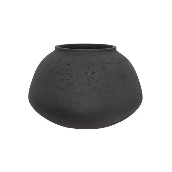 Pottery Pots Blumentopf-Vase Grau-Schwarz- Black Washed D 31cm H 21cm