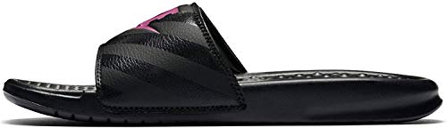 Nike Women's Benassi Just Do It Sandal, Black/Vivid Pink-Black, 7 Regular Us #TOP1