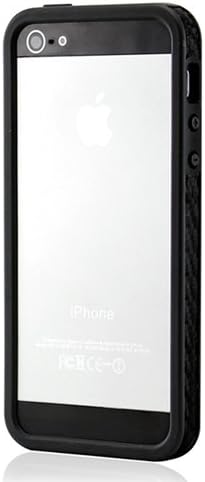 Gearonic AV-5154PUIB_CF GEARONIC ™ Black Hybrid Hard PC + TPU Frame Bumper Case Cover w/Carbon Fiber Pattern Grip For iPhone 5 - Carrying Case - Non-Retail Packaging - Carbon Fiber