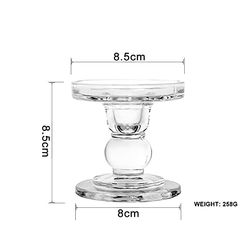 Btgllas Glass Candlestick, Crystal Candlestick Holder Holder And Conical Candle, Christmas Candle Holder Decoration, Family Living Room Wedding Candle Holder (Clear3Pcs) #TOP1