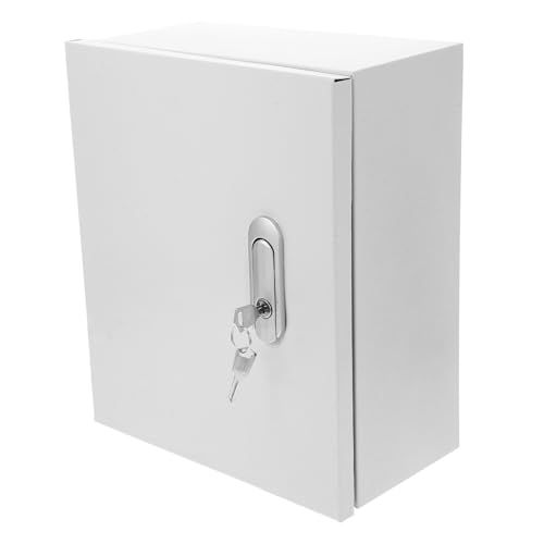 Boîte électrique extérieure en acier inoxydable blanc armoire épaissie ABOOFAN avec serrure longue