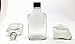 200 ml (6.6 oz) Glass Flask Liquor Bottle with Black Caps (6 Pack)