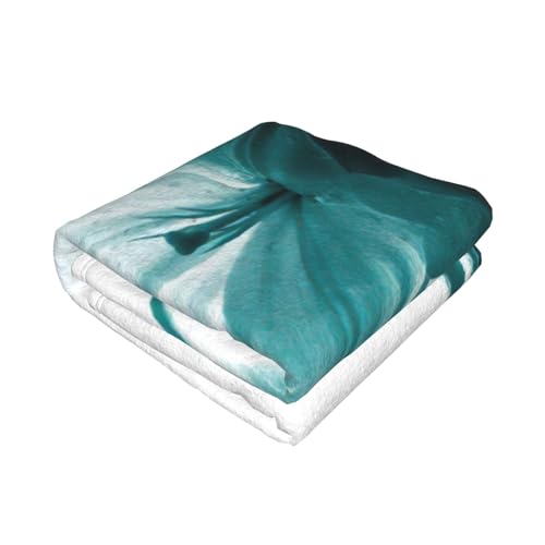 Couverture légère pour lit et canapé jeté de lit imprimé lys bleu sarcelle