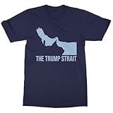 Playful Pathways Strait of Hormuz Graphic Trump-Inspired Unisex T-Shirt (Navy, Medium)