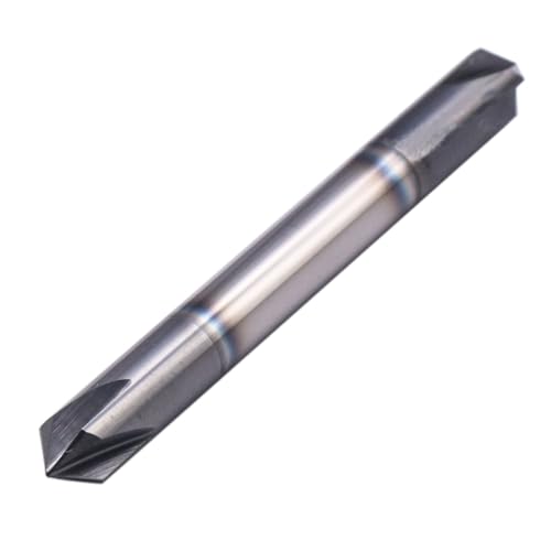 Image of 1 /4 inch 4 Flute 90 Double End Solid Carbide Chamfer End Mill - AlTiN Coated | 90 Chamfer Angle, V Groove Router, 1 /4 inch Shank 2-1 /2 inch OAL For Milling Wood, Alloy Steel, Carbon Steel, Cast Iron, Copper
