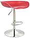 CLP Sgabello Bar Design Anaheim in Plastica con Piedistallo I Sedia Alta Cucina Girevole E Regolabile 57-67 CM, Colore:Rosso, Colore del Telaio:Cromo