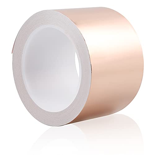 20 m x 70 mm, grubość 0,05 mm, EMI Kapton 30 M x 50 mm, taśma miedziana o grubości 0,05 mm, odporna na wysokie temperatury, opaska ekranująca, folia miedziana