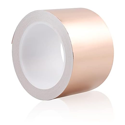 CPROSP Koppartejp mot snäckor 30 m x 50 mm, koppartejp 0,05 mm tjock, EMI Kapton Tape värmebeständig, skärmband kopparfolie