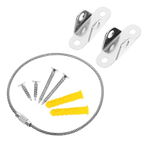 BRIGHTFUFU 2セット 家具転倒防止ストラップ 耐久ステンレス製 取り付け簡単 ネジ付属 キャビネット 棚 ドレッサー用 固定具