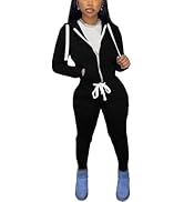 HTD Two Piece Outfits For Women Long Sleeve Sweatsuits Casual Tracksuit Jogger Sets