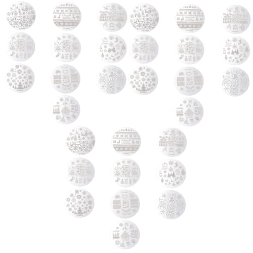 Plaques de stamping Noël Healvian pochoirs manucure Nail Art festif 30 pièces