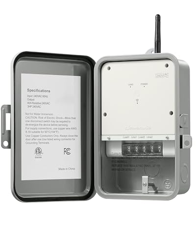 DEWENWILS Pool Pump Timer Outdoor Smart WiFi Box Heavy Duty 40A 240VAC 3HP Wireless Controller Timer for Pool Water Heater Compatible with Smart Phone Alexa Google Assistant ETL Listed