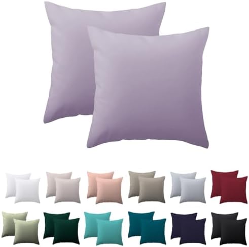 Nesture Kissenbezug 50x50 2er Set, Lavendel, 100% Mikrofaser | kissenhülle 50x50cm mit Reißverschluss, Kopfkissenbezug weich & bügelfrei, atmungsaktiv, Pflegeleicht bei 60°C waschb