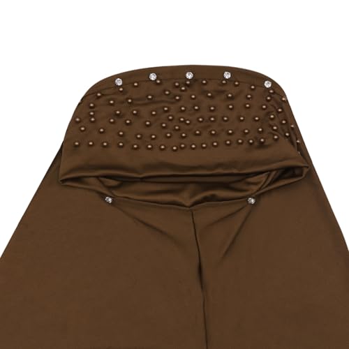 Women's Elegant Pearls Muslim Islam Instant Hijab Scarf Soft Full Cover Turkish Headwear Jersey Headscarf Shawl Wrap Turban3