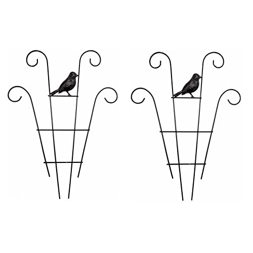 JUULUK 2 Stück Garten-Rankhilfe für Kletterpflanzen, Metall-Kletterpflanzen-Rankgitter, Pflanzen-Kletterrahmen, Zimmerpflanzen-Stützpfahl, Metall-Rankhilfe für Topfpflanzen, Blumen