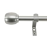 Decopolitan 5/8' Cap Curtain Rod Set, 48 to 84 Inches, Silver immagine