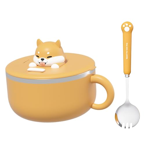 Ramen Bowl Set | Copa De Fideos Ramen Resistente Al Calor Hecha De Acero Inoxidable 304 - Tazón De Sopa Japonesa | Essentials Para Niñas En El Dormitorio De Estudiantes, Platos De Pasta Para Cocinar I