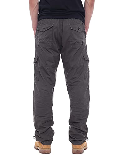 IDEALSANXUN Mens Cargo Pants Casual Elastic Waist Loose Straight Leg Cargo Pants4