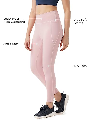 Image of PUMP'D Women's Stretchable Leggings -Two Deep Side Pockets, Ankle Length, Lightweight, Anti-Odor, Squat Proof, Dry Tech, Ultra Soft Seams