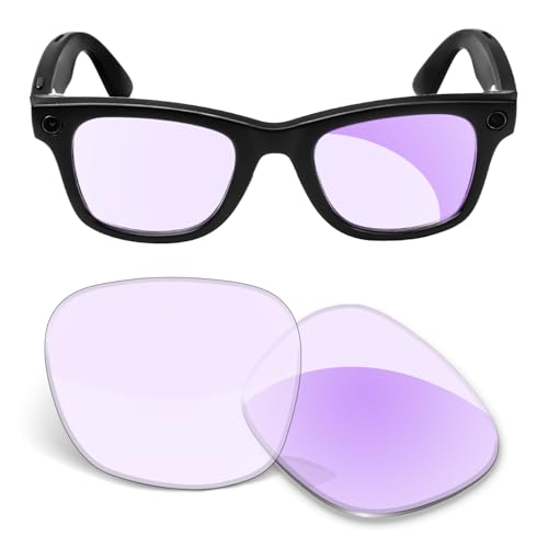 Biyxpiv �t�H�g�N���~�b�N��Ό������p�����Y Ray-Ban Meta Wayfarer Gen1 RW4008 Gen2 RW4012 53mm AI���K�l�p, �N���A����p�[�v���ɐ؂�ւ��A�u���[���C�g�J�b�g�B
