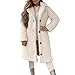Generisch Cappotto lungo da donna in pile Teddy con colletto a risvolto, elegante cappotto di peluche con abbottonatura, morbido e caldo cappotto invernale, XL