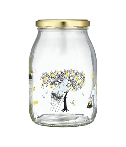 MOOMIN - Tarro de cocina de cristal con tapa de rosca | Manzanas | 1 L