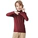 QBK Boys Turtleneck Long Sleeve Thermal Turtle Neck Sweater for Kids 4T-16 Years Soft Warm Under Shirts (Burgundy, 12Years)
