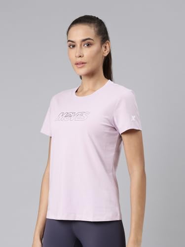 Image of XTEP Comprehensive Training Series Graphic Pattern, Crew Neck, Short Sleeve Slim Fit Training T-Shirt for Women