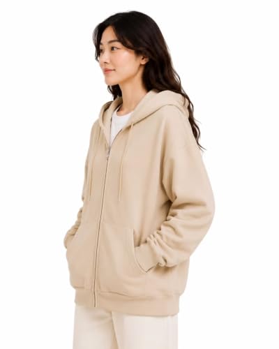 Image of SHAIRA FASHION Casual Solid Full Sleeves Stylish Winter Hooded Neck Fleece Zipper Hoodie for Women