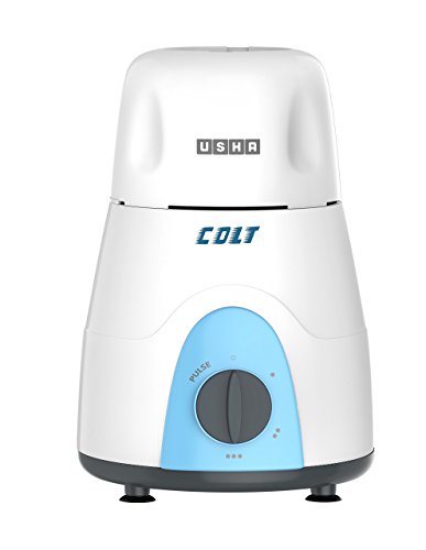 Image of USHA Colt Mixer Grinder (Mg-3053) 500-Watt 3 Jars With Copper Motor (White /Blue), 500 Watt