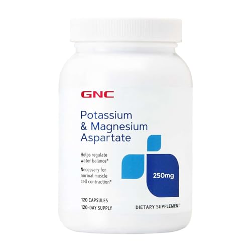 GNC Potassium and Magnesium Aspartate 250mg Supplement Helps Regulate Water Balance 120 Servings