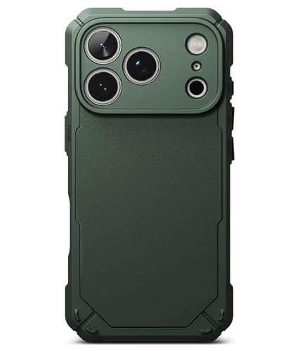 Coque iPhone 17 Pro Ringke Rugged Gear protection antichoc silicone souple vert foncé