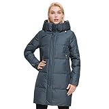 Youllyuu Women Mid-Length Coat Hooded Parka Zipper Loose Puffer Jackets 707 Gray GN XXL