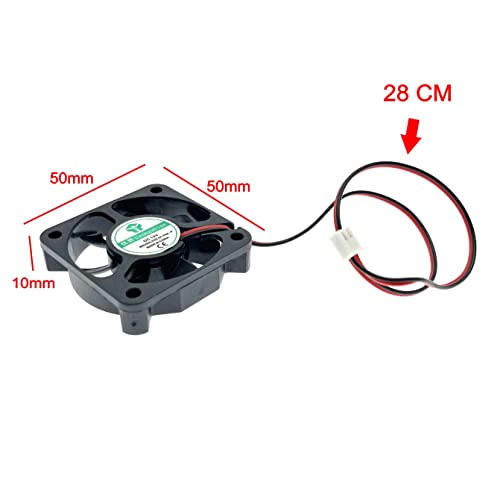 JZK 2pcs 50 * 50 * 10mm 2pin DC 12V Mini Silent Cooling Fan With Wires - Image 2