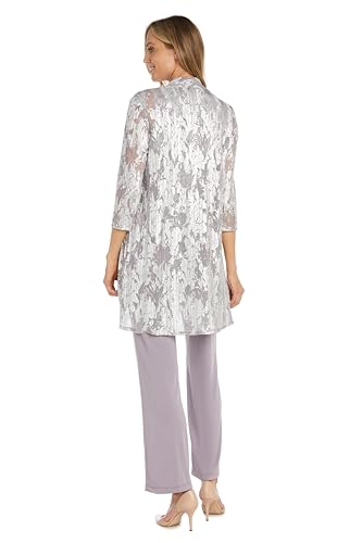 R&M Richards Womens Metallic One-Button Suit3