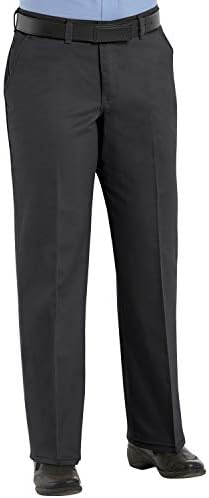 Red Kap Women's Plain Front Cotton Work Pant, Black, 12W x 32L