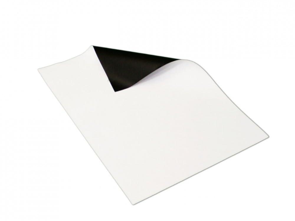 10 fogli magnetici bianchi - Foglio magnetico formato DIN A4 (210 x 297 mm) - 350 micron (0,3 mm spessore), frontale bianco non autoadesivo