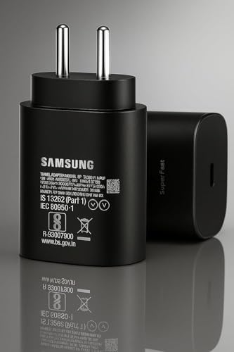 Image of Samsung Original 25W Superfast Charger with USB-C Cable | Type-C Adapter Compatible for Samsung Galaxy S /A /M /F /Z Series /S25 /S24 /S23 /S22Ultra /S21 /21FE /S20 /Note /M54 /M53 5G /M33 /M23 /A34 /A54 5G (Black)