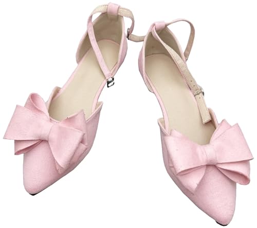 Stunner Women Summer Ankle Buckle Bowtie Mary Jane Flats Pointy Toe Dress Flat Shoes