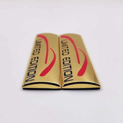 Image of Pair Set Limited Edition Car Emblem Premium 3D Sport Turbo Badge Auto Rear Trunk Side Decal Sticker (Glod)