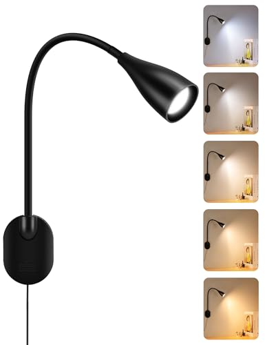 LED Wall Mounted Reading Light, 5 Color Modes 10 Brightness