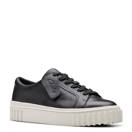 Clarks Zapatillas Mayhill Walk para mujer, Cuero negro, 36 EU