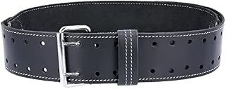 TOUGH MASTER Leather Work Belt 31-53 Heavy Duty Double Pin Strong Buffalo Saddle Leather for Tool Pouch Usage Builders, Carpenters, Electricians, Plumbers