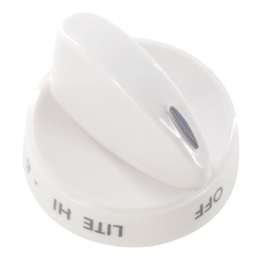 GYOFFULL 316442512 Stove Knob White Gas Oven Range Control Assembly Compatible with Frigidaire, Kenmore, Sears Burner (1PACK)