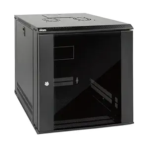 12U Wall Mount Server Cabinet IT Network Rack Enclosure by Tecmojo, Lockable Glass Door and Side Panels, 450mm Deep, Black Computer/Electronics Equipment Data Rack