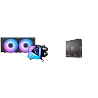 MSI MAG CORELIQUID C280 AIO CPU Wasserkühlung, AMD & Intel kompatibel + AMD Ryzen 5.7600X Prozessor, 6 Kerne/12 Threads ungedrosselt, Architektur Zen 4, 38MB L3 Cache, 105W TDP, Schwarz